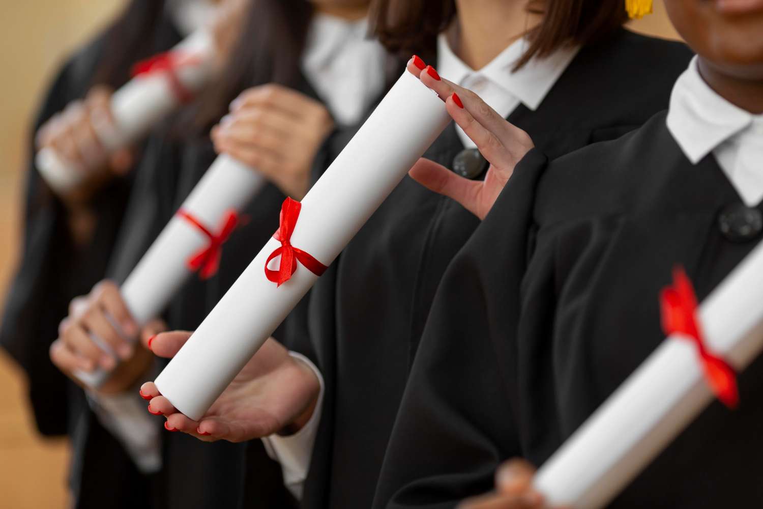 Graduated Students With Diplomas in their hands